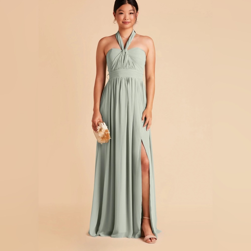 Birdy Grey GRACE CONVERTIBLE DRESS CHIFFON SAGE Large NEW NWT BridesmaiD WEDDING